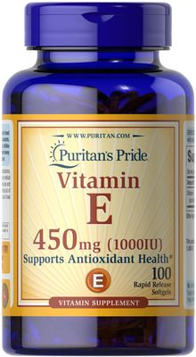 Puritan's Pride Vitamin E 450 Mg, supports immune function, Capsule 100 count