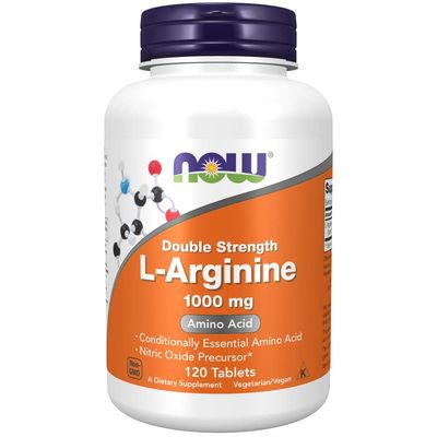 NOW Foods Supplements, L-Arginine 1,000 mg, Nitric Oxide Precursor*, Amino Acid, 120 Tablets