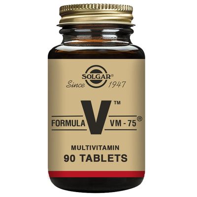 Solgar Formula VM-75, 180 Tablets - Multivitamin with Chelated Minerals - Vitamin A, B6, B12, C, D, E - Biotin, Magnesium, Calcium, Iron, Zinc - Vegan, Gluten Free, Dairy Free, Kosher - 180 Servings