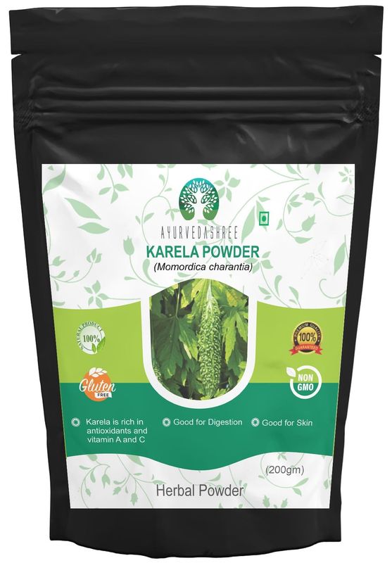 AYURVEDASHREE Bitter Melon Powder 200 Gm I Momordica Charantia/Karela Fruit Powder I Ayurvedic herb I Support Liver Function I Herbal Supplement I Supports Skin and Stomach