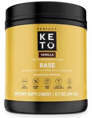Perfect Keto Exogenous Ketones Powder, BHB Salts Supplement for Ketosis &amp; Fasting, Plus Electrolytes for Hydration, Caffeine Free Energy, Keto Diet, Focus &amp; Workout Support, Vanilla, 6.7 oz