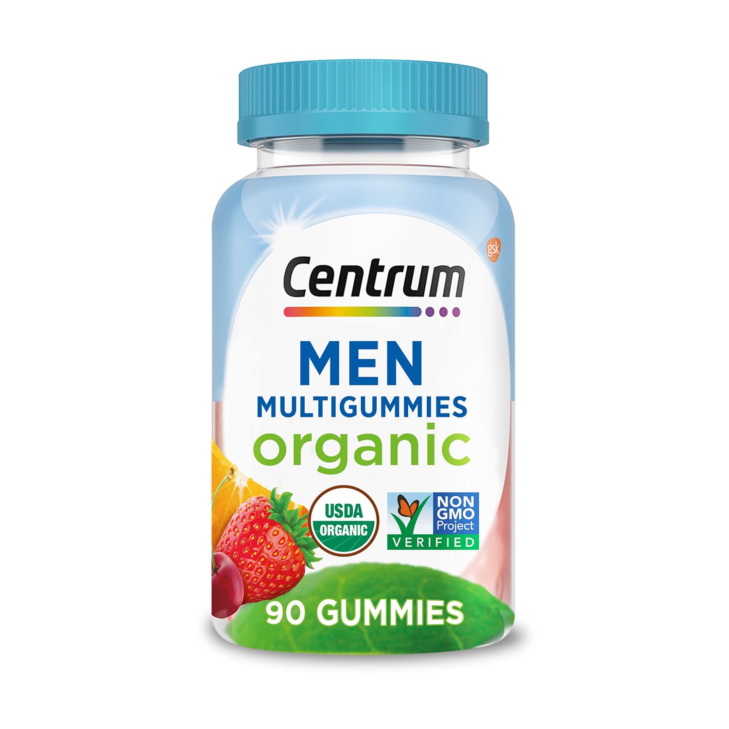 Centrum Men&#39;s Organic Multigummies, Men&#39;s Multivitamin Gummies, Organic Multivitamin for Men with Essential Nutrients for Immune Support, Energy, and Muscle Function - 90 Count