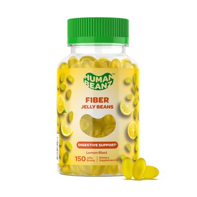Human Beanz Fiber Jelly Bean Gummies for Adults, Fiber Supplement for Digestive Health, Vegetarian Fiber Gummy, 150 Jellybeans