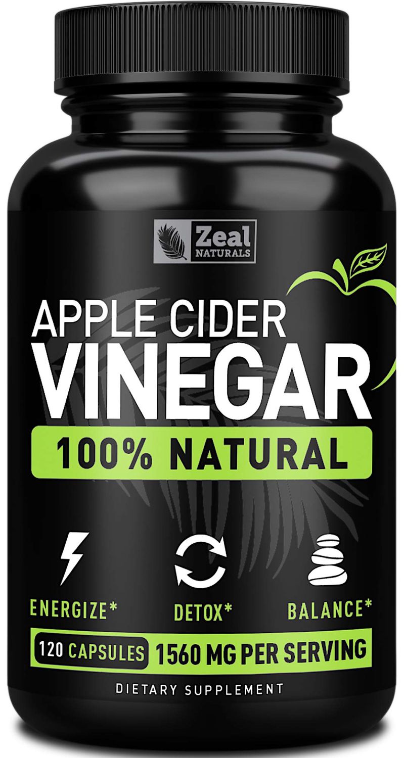Zeal Naturals Natural Raw Apple Cider Vinegar Capsules (1560mg|120 Capsules)