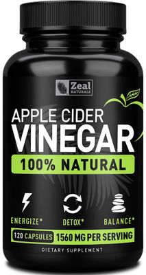 Zeal Naturals Natural Raw Apple Cider Vinegar Capsules (1560mg|120 Capsules)