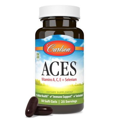Carlson - ACES, Vitamins A, C, E + Selenium, Cellular Health &amp; Immune Support, Antioxidant, 50 Softgels