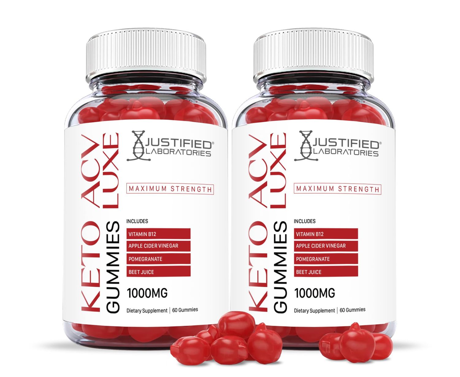 (2 Pack) Luxe Keto ACV Gummies Advanced Formula 1000MG Luxe Keto Gummies Apple Cider Vinegar Formulated with Pomegranate Beet Juice Powder B12 Vegan Non GMO 120 Gummys