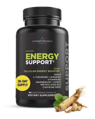 Livingood Daily Energy Supplements for Women & Men, 60 Vegetarian Capsules - Vitamin B6 & B12, NADH, L-Theanine & Magnesium Energy Support Pills Support Mood, Brain Health, & Muscle Function - Non-GMO