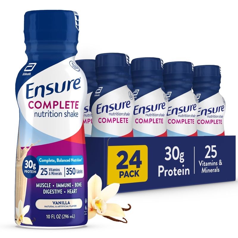 Ensure COMPLETE Vanilla Nutritional Shake | Complete, Balanced Meal Replacement | Ready To Drink | 30g Protein, 27 Vitamins &amp; Minerals | 10 fl oz -24 Pack