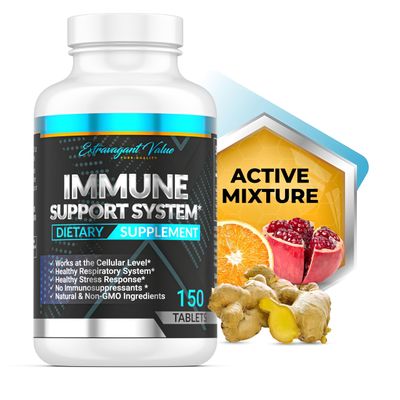 Extravagant Value Iron Supplement for Women &amp; Men 25mg for Anemia with Vitamin C 1000mg, Immune &amp; Blood Support Iron Tablets with Ginger Root Powder with Non- GMO Ingredients, 150 Tablets