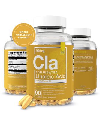 CLA from Safflower Oil - 2400 mg Conjugated Linoleic Acid | Essential Elements - 90 Softgels