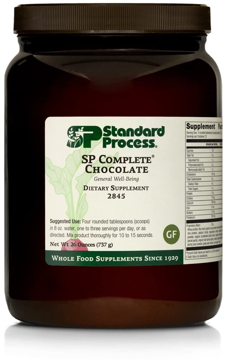 Standard Process SP Complete - Whole Food Immune Support, Liver Support, Antioxidant, with Rice Protein, Grapeseed Extract, and Choline - Vegetarian, Chocolate - 26 Ounce