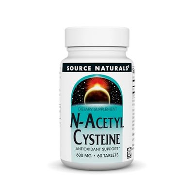 Source Naturals N-Acetyl Cysteine Antioxidant Support 600 mg Dietary Supplement That Supports Respiratory Health* - 60 Tablets