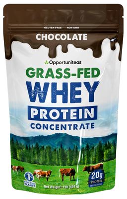 Opportuniteas Grass Fed Whey Protein Powder Concentrate - Vanilla - Pure Protein Supplement - Non GMO, Hormone Free &amp; Gluten Free - 1lb