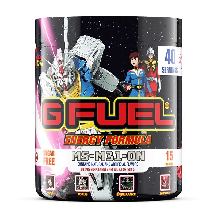 G Fuel MS-M31-0N Energy Drink Powder, Pre Workout Caffeine Powder, Energy Powder Drink Mix for Gaming, Sugar Free Focus Amino, Vitamin + Antioxidants, 9.8oz (Ramune Melon, 40 Servings)