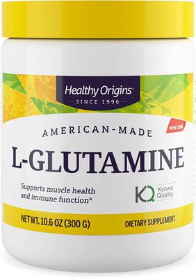 Healthy Origins L-Glutamine Powder, 300 g - Amino Acid &amp; Muscle Strength Support - American-Made L-Glutamine Powder - Immune Support Supplement - Vegan, Non-GMO &amp; Gluten-Free Supplement - 10.6 Oz