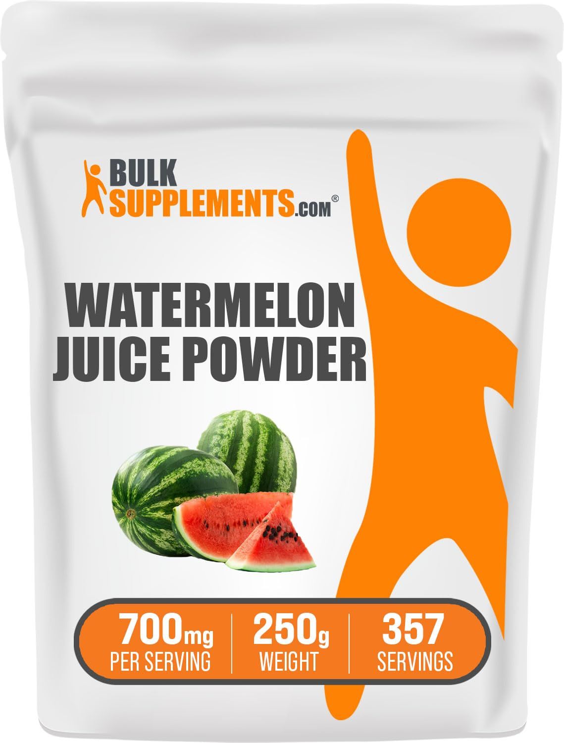 BulkSupplements.com Watermelon Juice Powder - From Watermelon Fruit, Watermelon Powder - Fruit Powder, Hydation Supplement - 700mg per Serving, 250g (8.8 oz) (Pack of 1)