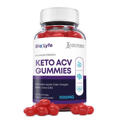 Bio Lyfe Keto ACV Gummies Advanced Formula 1000MG Biolyfe Keto Gummies Apple Cider Vinegar Formulated with Pomegranate Beet Juice Powder B12 Vegan Non GMO 60 Gummys