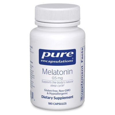 Pure Encapsulations Melatonin 0.5 mg - Natural Sleep Helper for Bedtime - Regulates Sleep-Wake Cycle - 0.5 mg Melatonin - Sleep Supplement* - Vegan &amp; Non-GMO - 180 Capsules