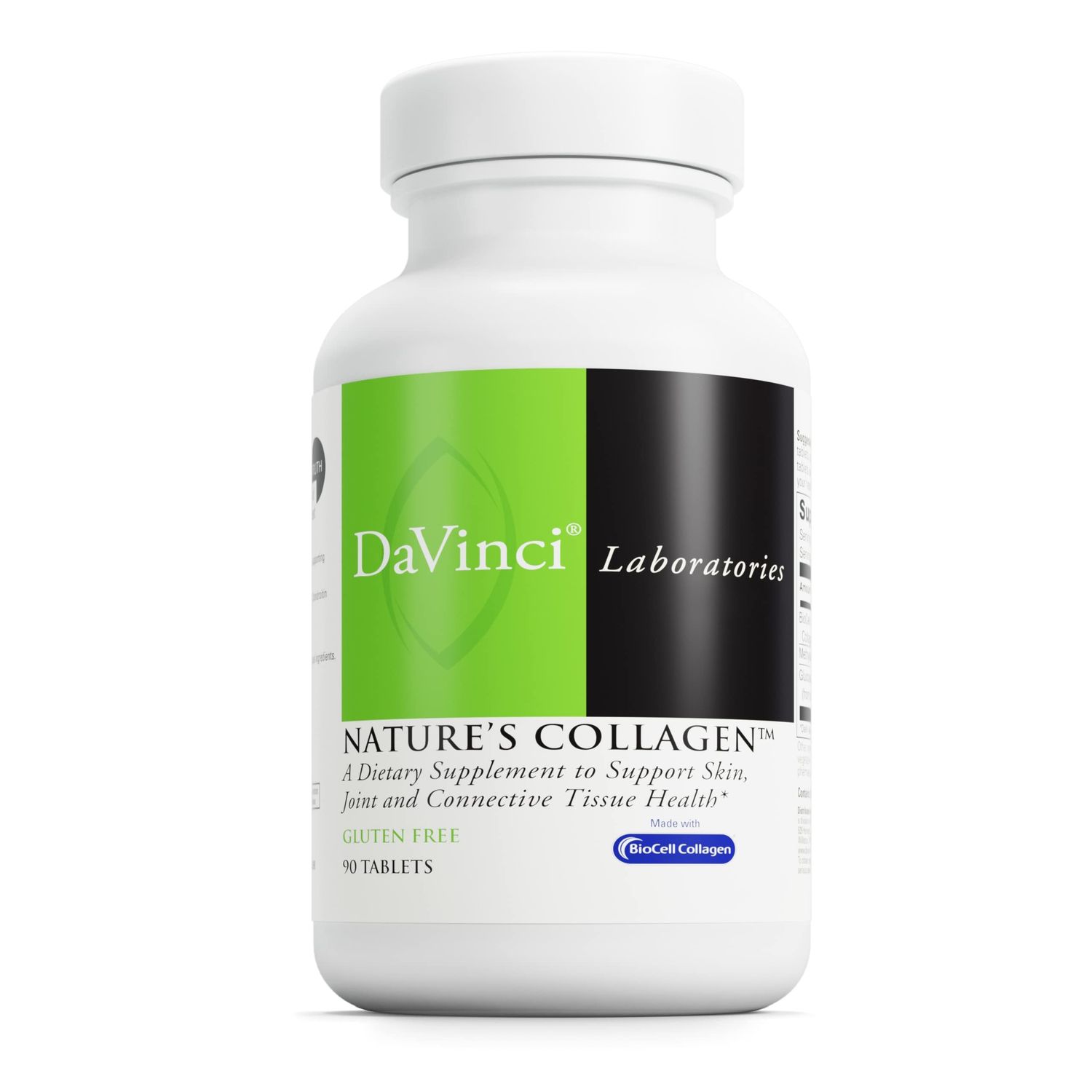 DAVINCI Labs Natures Collagen - BioCell Collagen Supplement with MSM &amp; Glucosamine - Helps to Support Joint Health, Skin Health &amp; Connective Tissues - Gluten-Free - 90 Tablets
