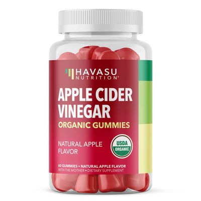 Organic Apple Cider Vinegar Gummies - ACV Gummies to Support Digestive Health and Gut Flora for Digestion - Natural Apple Flavor - 60 Organic, Vegan, and Non-GMO Apple Cider Vinegar Gummies