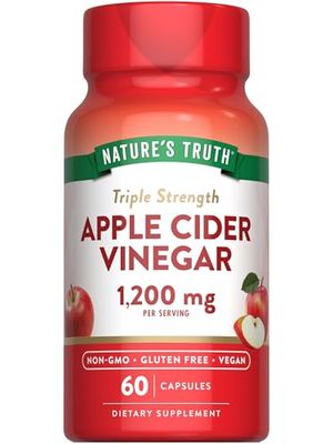 Nature&#39;s Truth Apple Cider Vinegar Vegan Capsules | 1200mg | 60 Veggie Pills | Extra Strength | Vegan, Non-GMO and Gluten Free Supplement