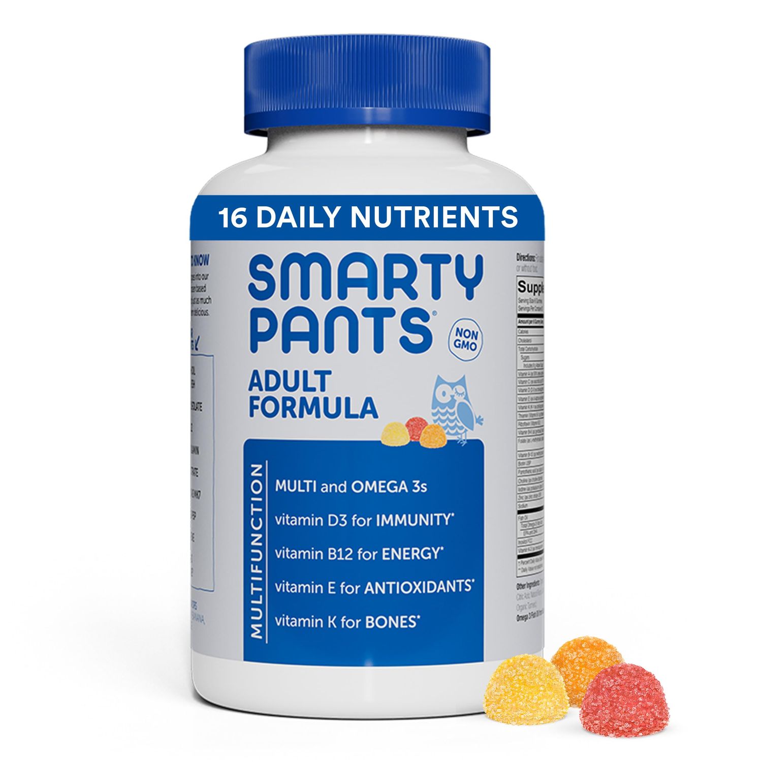 SmartyPants Multivitamin for Men &amp; Women: Multivitamin Gummies with Vitamin D3, C, Vitamin B12, B6, Vitamin A, K &amp; Zinc, Omega 3 Fish Oil (EPA/DHA), Gluten Free, 180 Count (30 Day Supply)