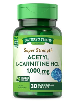Nature's Truth Acetyl L-Carnitine 1000mg | 30 Capsules | Super Strength | Non-GMO &amp; Gluten Free ALCAR Supplement