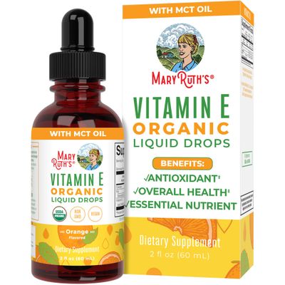 MaryRuth Organics USDA Vitamin E Liquid Drops 2 Month Supply | Bone and Joint Health | Cognitive Health for Adults and Kids | Sugar Free, Vegan, Non-GMO, Gluten Free | 2 Ounces