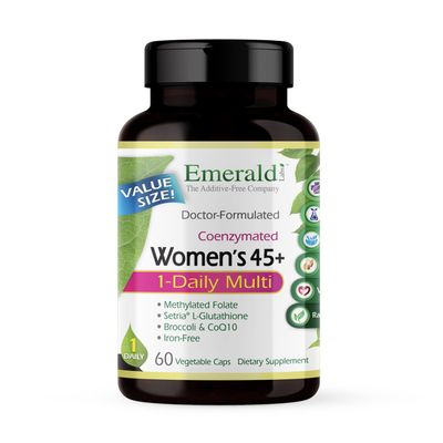 EMERALD LABS Women&#39;s 45+ 1-Daily Multi - Complete Multivitamin for Comprehensive Support, Bone &amp; Heart Health* - Designed for Women 45+ - Gluten-Free &amp; Vegetarian- 60 Vegetable Capsules