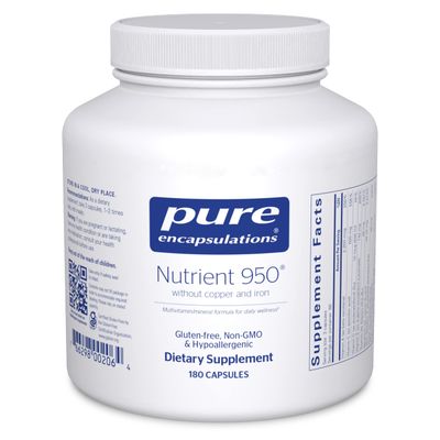 Pure Encapsulations Nutrient 950 Without Copper &amp; Iron | Hypoallergenic Multi-Vitamin/Mineral Formula for Optimal Health | 180 Capsules