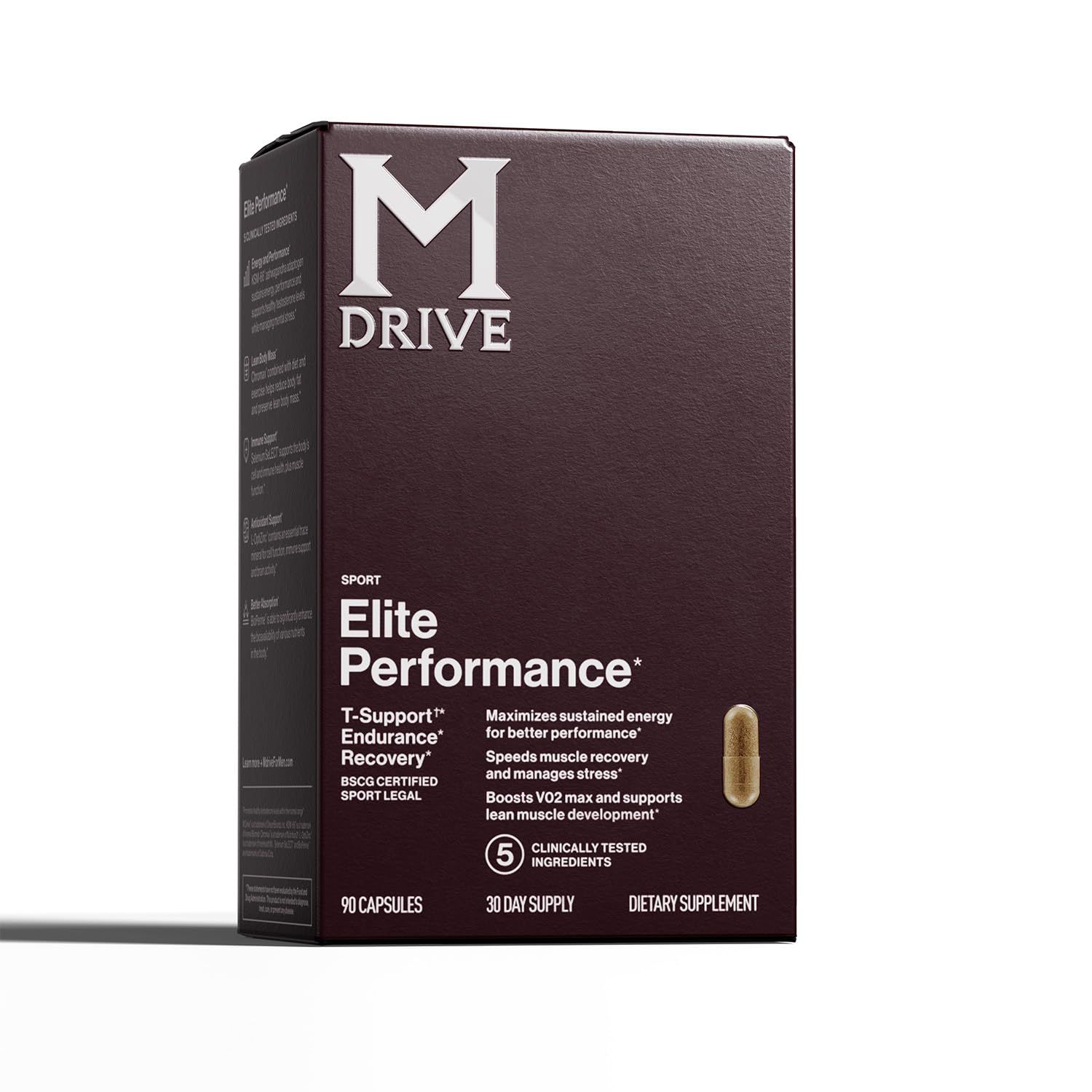 Mdrive Elite Test Booster for Men - Supports Immune Health, Energy, VO2Max, Recovery, Stress Relief, Lean Muscle, KSM-66 Ashwagandha, DIM, Fenugreek, 90 Capsules