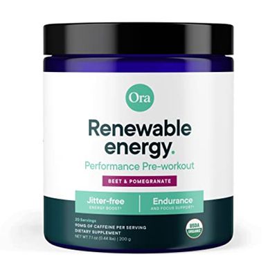 Ora Organic Pre Workout Powder for Men and Women Berry Beet Flavor- Vegan Certified Organic, Soy-Free, Dairy-Free, Gluten-Free- Provides Jitter-Free Energy Boost for Women &amp; Men, 20 Servings