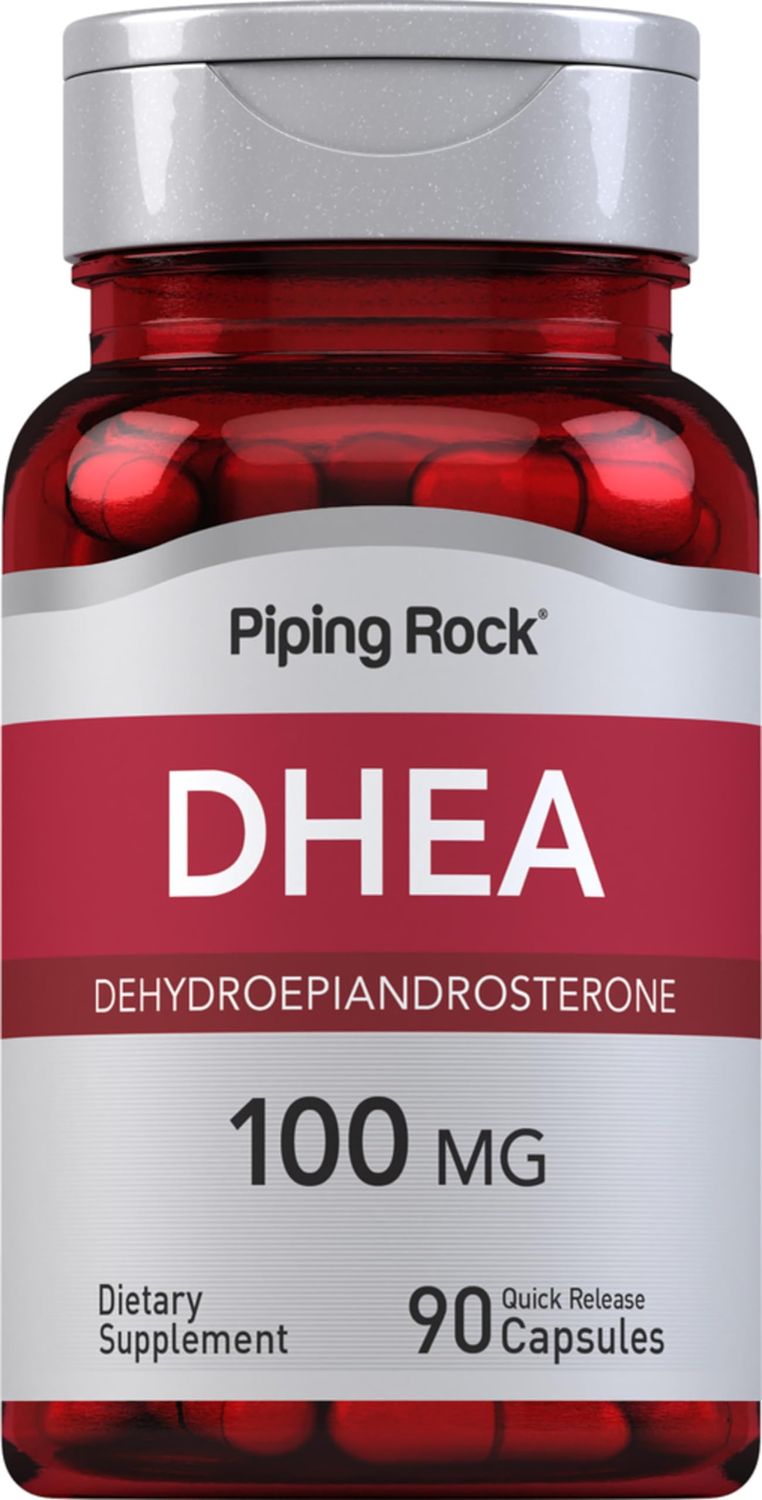 Piping Rock DHEA for Women and Men 100mg | 90 Capsules | Dehydroepiandrosterone Supplement | Non-GMO, Gluten Free