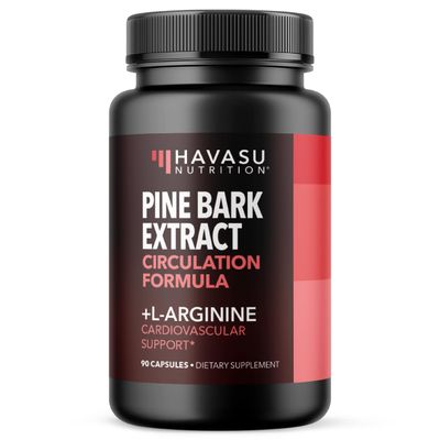 L Arginine Pine Bark Extract Capsules - Potent 2X Formula Nitric Oxide Supplement for Men with 1800mg LArginine and 100mg French Pine Bark - Endurance Performance Recovery - 90 Count 1-Month Supply