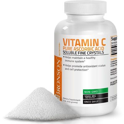 Vitamin C Powder Pure Ascorbic Acid Soluble Fine Non GMO Crystals - Promotes Healthy Immune System and Cell Protection - Powerful Antioxidant - 1 Pound (16 Ounces)