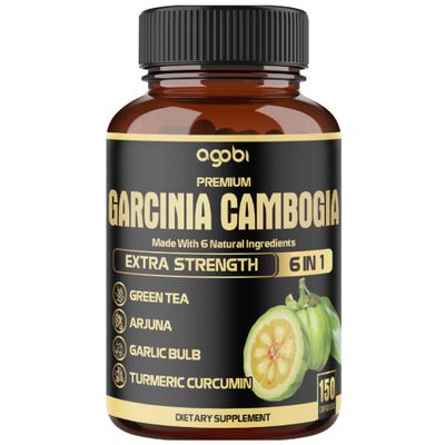 Premium Garcinia Cambogia 20:1 Extract Capsules 8550 mg - with Green Tea, Arjuna, Garlic, Turmeric, Black Pepper - Body Health & Immune Support Supplement - 1 Pack 150 Caps for 5 Months