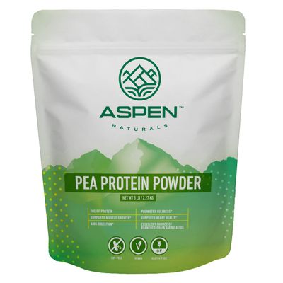 Aspen Naturals Pea Protein Powder (5 lb) Unflavored, Plant Based, Gluten Free, Non-GMO Vegan Protein Powder and Keto &amp; Low Carb