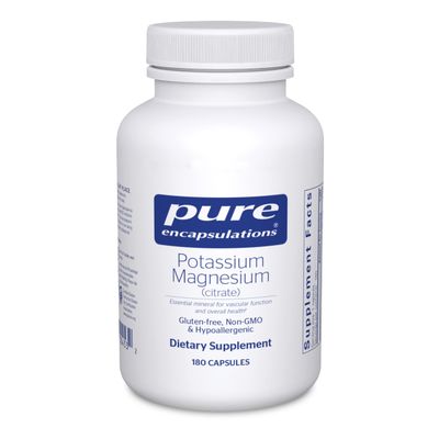 Pure Encapsulations Potassium Magnesium (Citrate) - for Heart Health &amp; Bone Mineralization* - Optimal Absorption - Gluten Free &amp; Non-GMO - 180 Capsules