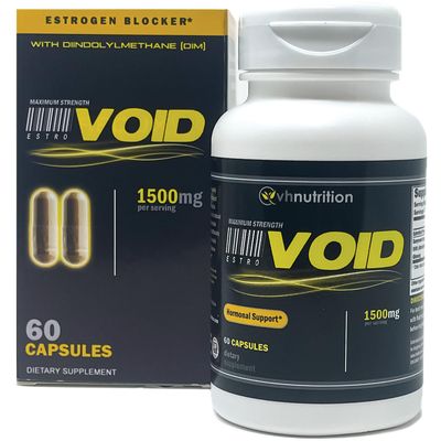 VH Nutrition ESTROVOID | Estrogen Blocker for Men | 1500mg Max Strength Natural Aromatase Inhibitor* W/DIM, Longjack, Ashwagandha, Eleuthero, Cordyceps, Rhodiola, &amp; Panax Ginseng