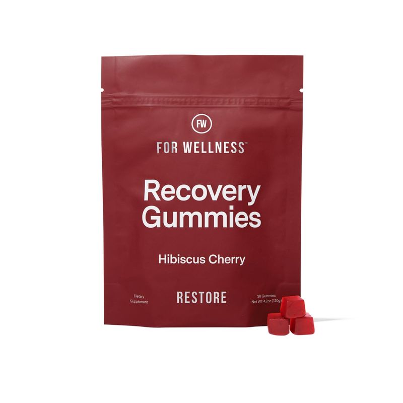 For Wellness Recovery Gummies Hibiscus Cherry (30 Gummies) - Supports Muscle Recovery, Combats Soreness &amp; Boosts Energy