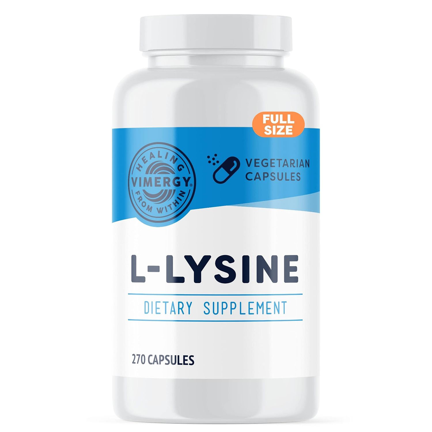 Vimergy L-Lysine - Promotes Healthy Skin, Hair, Nails &amp; Joints* - Supports Healthy Metabolism* - Vegan, Non-GMO &amp; Gluten-Free - 270 Capsules