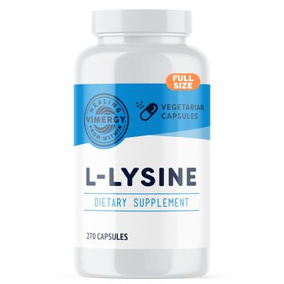 Vimergy L-Lysine - Promotes Healthy Skin, Hair, Nails &amp; Joints* - Supports Healthy Metabolism* - Vegan, Non-GMO &amp; Gluten-Free - 270 Capsules