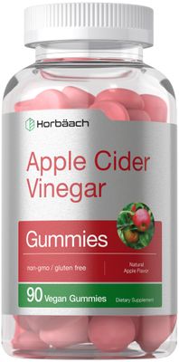 Horbach Vegan Apple Cider Vinegar Gummies | 90 Count | ACV Supplement | Apple Flavor | Non-GMO, Gluten Free Gummies for Adults