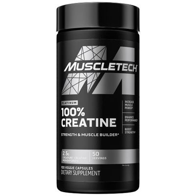 MuscleTech Platinum 100% Creatine Pills | Creatine Monohydrate Pill| | Muscle Recovery + Builder for Men &amp; Women | Workout Supplements | 100 Count