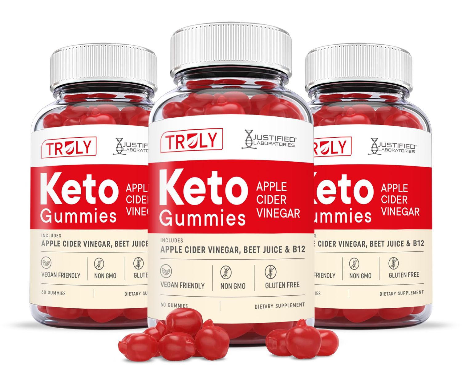 (3 Pack) Truly Keto ACV Gummies Advanced Formula 1000MG Truly Keto Gummies Apple Cider Vinegar Formulated with Pomegranate Beet Juice Powder B12 Vegan Non GMO 180 Gummys