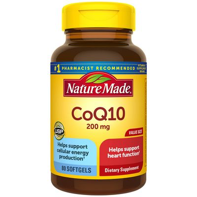 Nature Made CoQ10 200mg, Dietary Supplement for Heart Health Support, 80 Softgels, 80 Day Supply