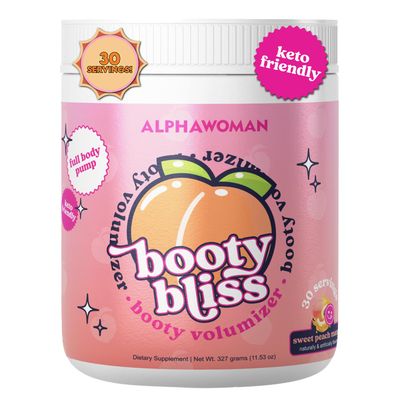 Booty Bliss  Creatine for Women  Pre Workout Women  Booty Builder  Keto Friendly  Collagen  Pump It Up for The Perfect Peach  30 SRV-Sweet Peach Mango Flavor