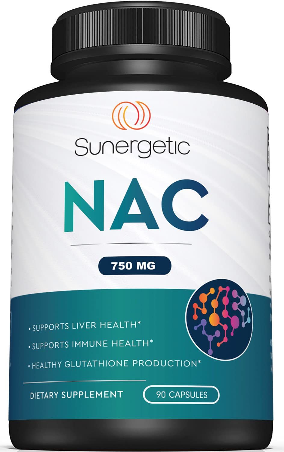 Premium NAC Supplement N-Acetyl Cysteine - 750mg Per Capsule - Supports Liver, Detox Immune, Cellular &amp; Respiratory Health - 90 N Acetyl Cysteine Capsules