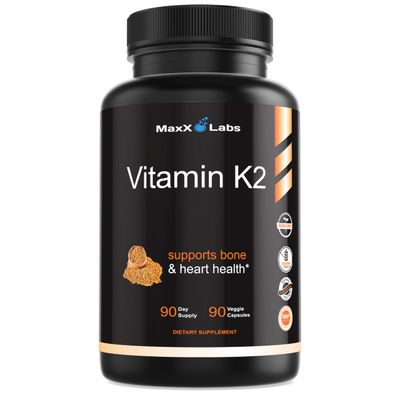 Vitamin K2 Supplement - Full Spectrum Vitamin K2 MK7, MK4 &amp; Vitamin D - High Strength K2 Vitamin Supplement Works with Vitamin D3 K2 5000 IU - Vitamin K 600mcg - Supports Bone Health - 90 Capsules